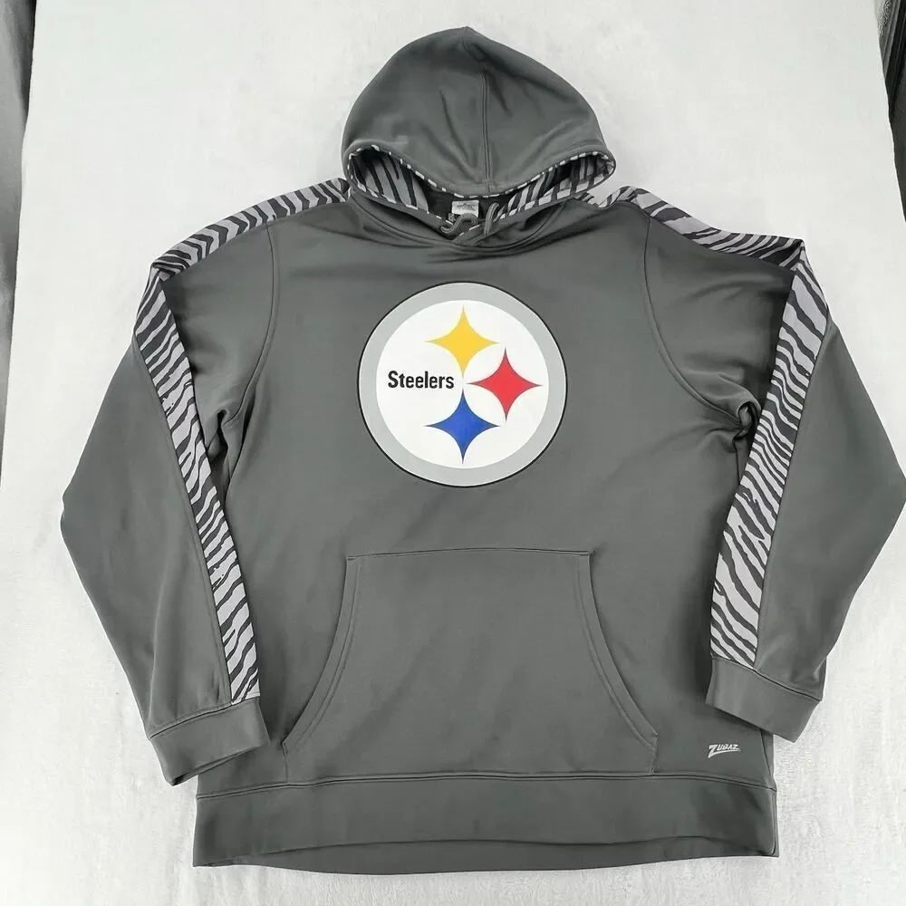 Pittsburgh Steelers Hoodie Mens XL. NFL Football Team Apparel Zubaz Pullover